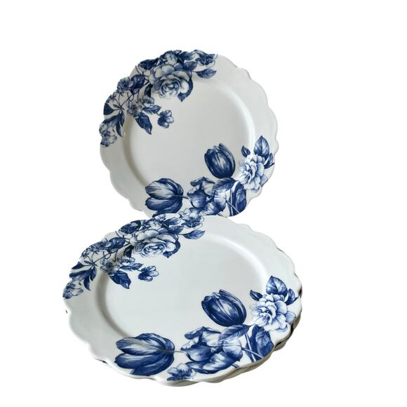 Rachel Ashwell Farmhouse Blue Floral Melamine Salad Plates 9in Set of 4 NEW - Picture 4 of 15